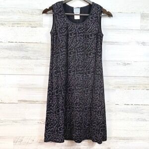 Rabbit Rabbit Rabbit Designs Black Sparkle Geometric Shift Dress 10 Vintage‎